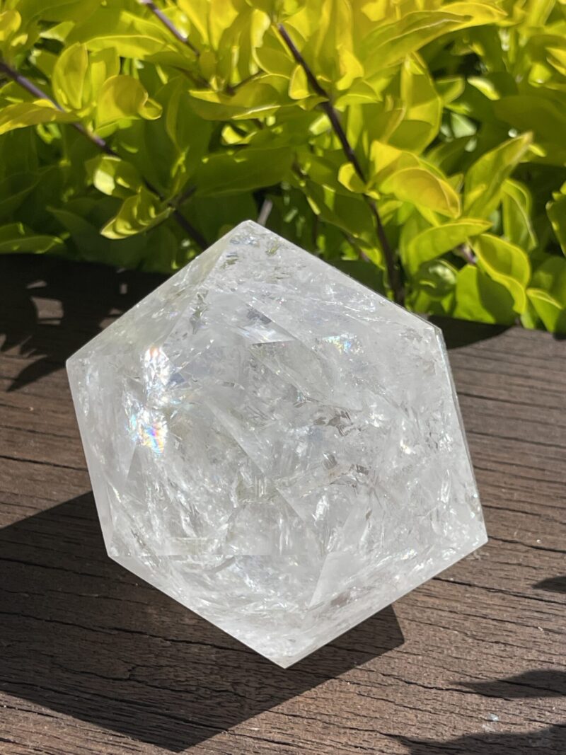 Flow Intuition: Rainbow Clear Quartz Icosahedron (976g)