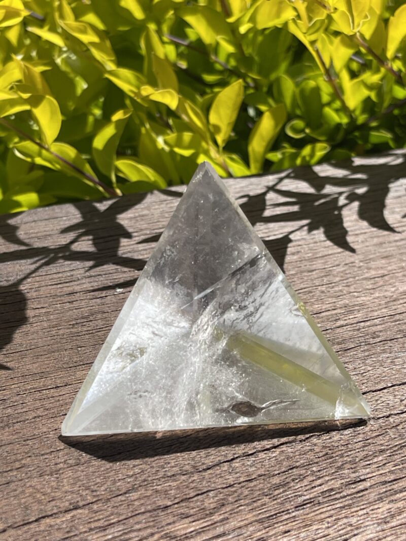 Ignite Your Power: Rainbow Clear Quartz Tetrahedron (179g)