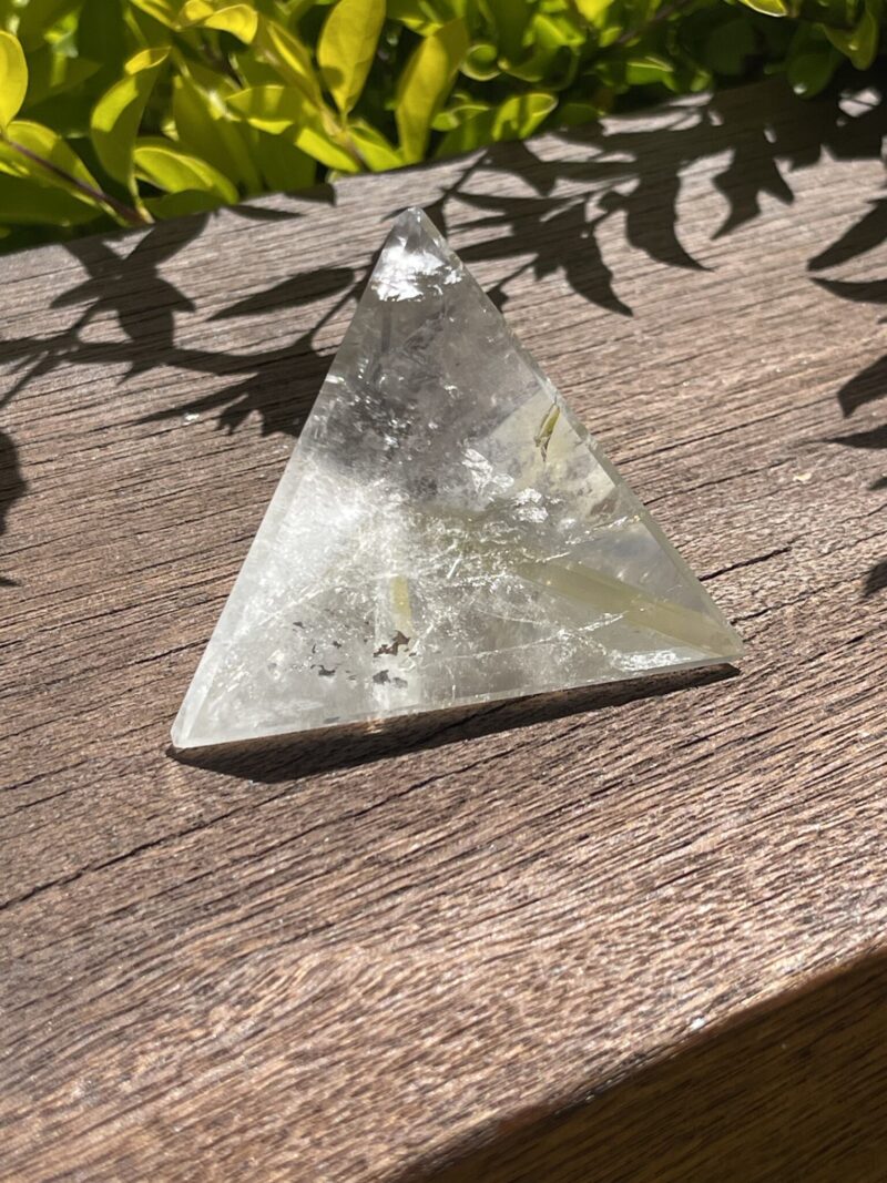 Ignite Your Power: Rainbow Clear Quartz Tetrahedron (179g)