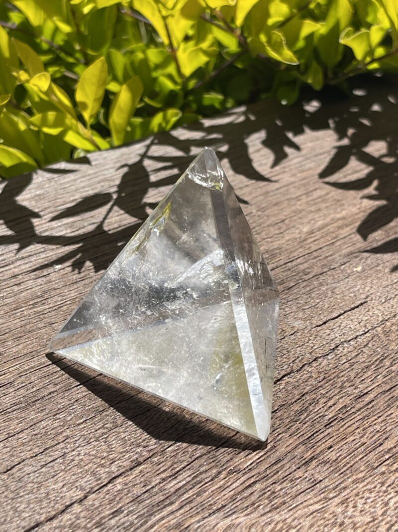 Ignite Your Power: Rainbow Clear Quartz Tetrahedron (179g)