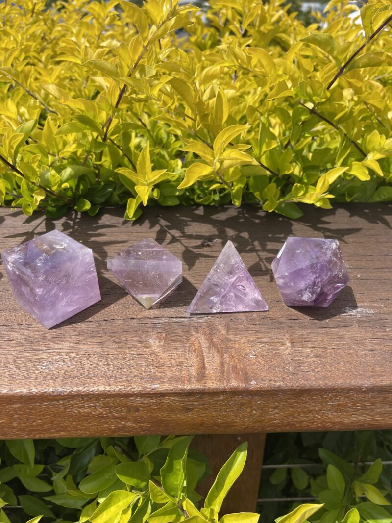 Rainbow Amethyst Elemental Sacred Geometry Set (4 Pieces)